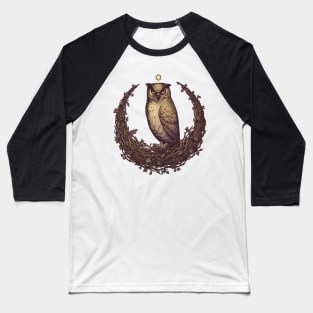 Owl Hedera Moon Baseball T-Shirt